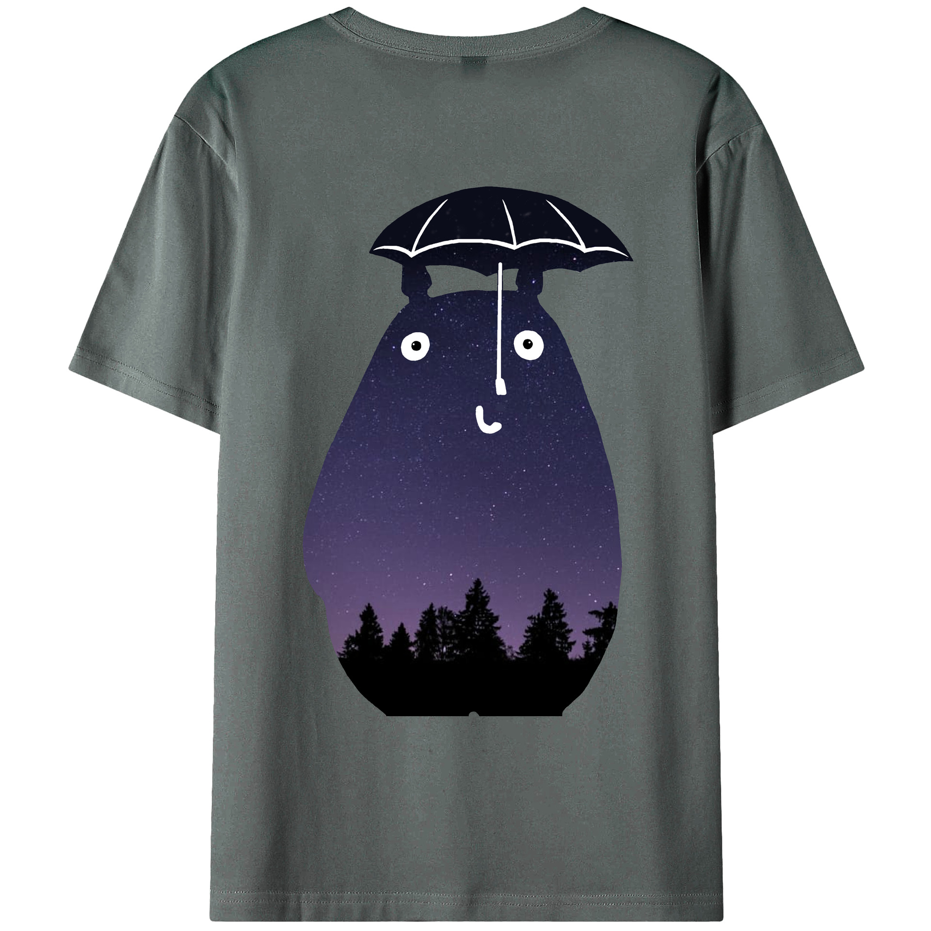 （画像用） となりのトトロ 草壁メイ 草壁サツキ My Neighbor Totoro Satsuki Kusakabe Mei Kusakabe 綿100％ メンズ半袖Tシャツ（バックプリント） 通気性